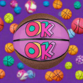 Stijlvolle Cool Kleurrijke "OK" Bold Paarse Sport Basketbal