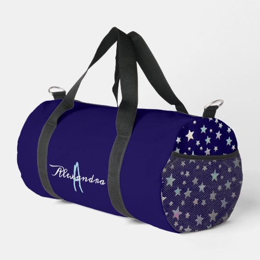 Stijlvolle Cool Stars Patroon Navy Blue Monogramme Plunjezak (Rechterhoek)