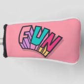Stijlvolle coole kleurrijke "fun" roze trendy spor golfheadcover (Voorkant)