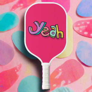 Stijlvolle coole kleurrijke "Ja" vet roze sport Pickleball Paddle
