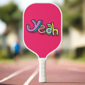 Stijlvolle coole kleurrijke "Ja" vet roze sport Pickleball Paddle