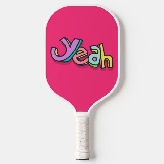 Stijlvolle coole kleurrijke "Ja" vet roze sport Pickleball Paddle (Voorkant)