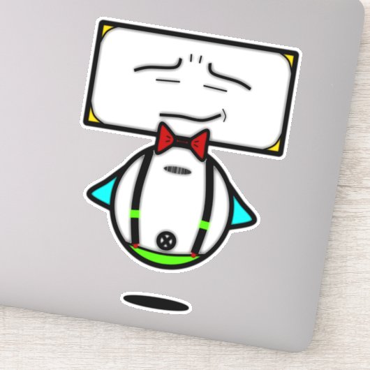 stijlvolle coole robot(s) met rode papillon versie sticker (Detail)