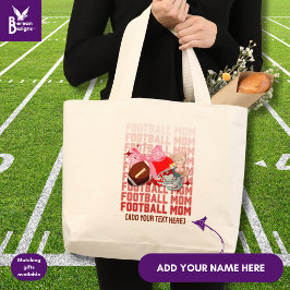 Stijlvolle Coquette FOOTBALL MOM Grote Tote Bag