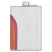 Stijlvolle Coral Magenta Roze Boog en Monogram Heupfles (Achterkant)