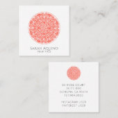 Stijlvolle Coral Mandala Universe Symbool Vierkante Visitekaartje (Voorkant / Achterkant)