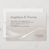 Stijlvolle Cream bruiloft receptie Kaart (Voorkant)