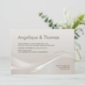 Stijlvolle Cream bruiloft receptie Kaart (Staand voorkant)