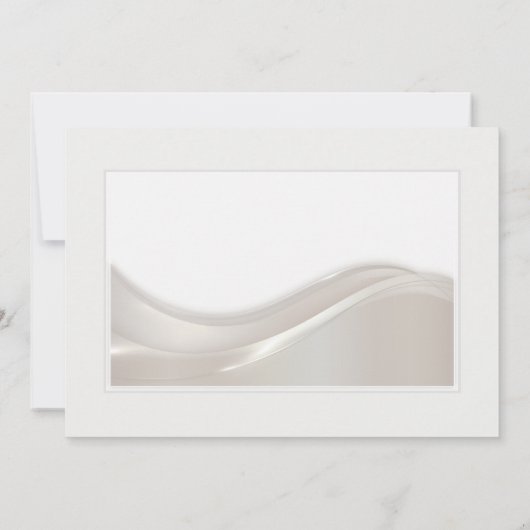 Stijlvolle Cream bruiloft receptie Kaart (Achterkant)