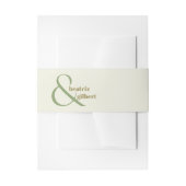 Stijlvolle Cream Moss en Olive Green Modern Weddin Uitnodigingen Wikkel (Voorkant Voorbeeld)