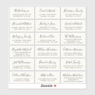 Stijlvolle Cream Wedding Guest Address Sticker