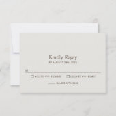 Stijlvolle Cream Wedding RSVP Response Kaart (Voorkant)