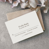 Stijlvolle Cream Wedding RSVP Response Kaart