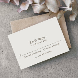 Stijlvolle Cream Wedding RSVP Response Kaart