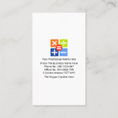 Stijlvolle creatieve financiële cijfers visitekaartje (Achterkant)