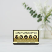 Stijlvolle Creatieve Handyman Tools Icoon Laag Visitekaartje (Staand voorkant)