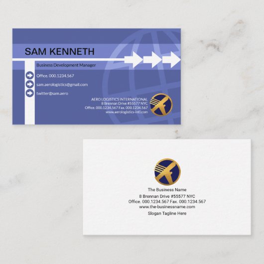 Stijlvolle Creative Arrow Line Global Import Expor Visitekaartje (Voorkant / Achterkant)