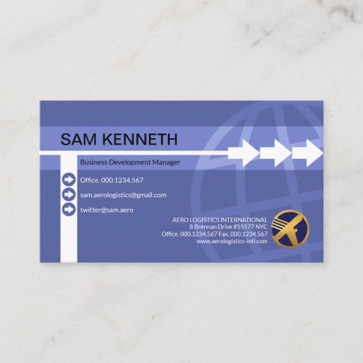 Stijlvolle Creative Arrow Line Global Import Expor Visitekaartje (Voorkant)