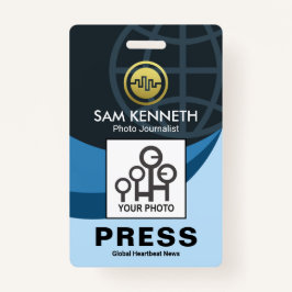 Stijlvolle Creative Global Blue Waves Press Foto Badge