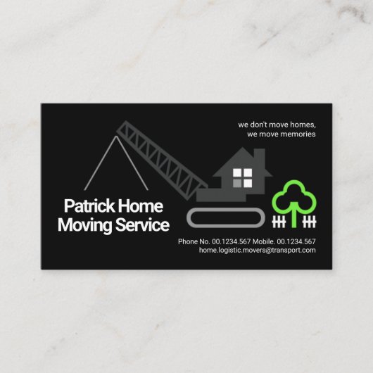 Stijlvolle Creative Home Moving Crane Visitekaartje (Voorkant)