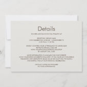 Stijlvolle crème alles in één bruiloft kaart (Achterkant)