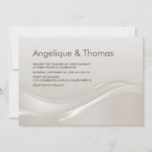 Stijlvolle crème bruiloft kaart (Voorkant)