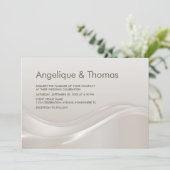 Stijlvolle crème bruiloft kaart (Staand voorkant)