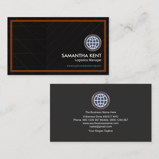 Stijlvolle Crisscross Lines Brown Lijst Logistics Visitekaartje (Voorkant / Achterkant)
