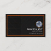 Stijlvolle Crisscross Lines Brown Lijst Logistics Visitekaartje (Voorkant)