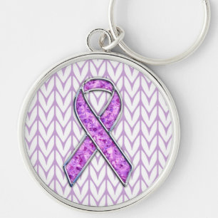 Stijlvolle Crystal Pink Ribbon Awareness Knit Sleutelhanger