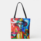 Stijlvolle Cubisme Dames Tote Tas (Achterkant)