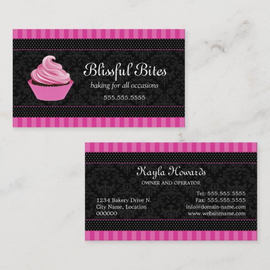 Stijlvolle Cupcake Bakkerij Visitekaartje (Voorkant / Achterkant)