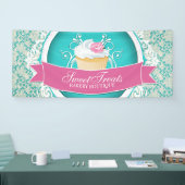 Stijlvolle cupcake-bakkerij voor gebruik buitenshu spandoek (Beurs)