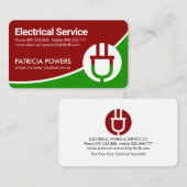 Stijlvolle Curven Elektrische Power Plug Visitekaartje (Voorkant / Achterkant)