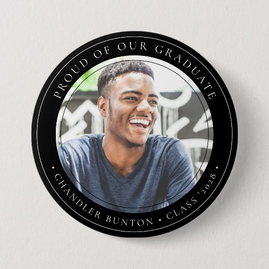Stijlvolle Custom Afstuderen Photo Afstuderen Ronde Button 7,6 Cm (Voorkant)