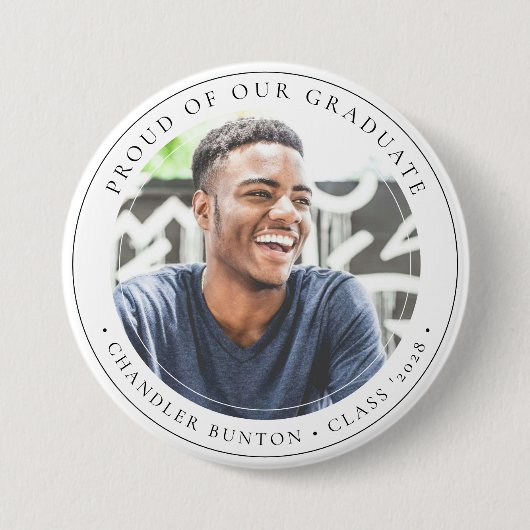Stijlvolle Custom Afstuderen Photo Afstuderen Ronde Button 7,6 Cm (Voorkant)