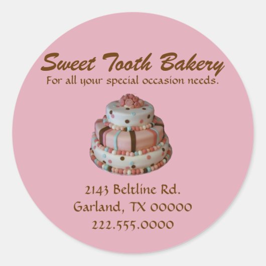 Stijlvolle Custom Cake Bakery Box Stickers (Voorkant)