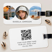Stijlvolle Custom Foto's QR Code Wit Bagagelabel
