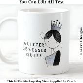 Stijlvolle Custom Glitter Sparkle Queen 036 Novelt Koffiemok