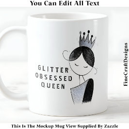 Stijlvolle Custom Glitter Sparkle Queen 036 Novelt Koffiemok