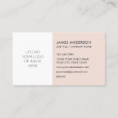 Stijlvolle Custom Logo Minimalist Blush Roze Visitekaartje (Voorkant)