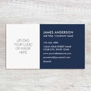 Stijlvolle Custom Logo Minimalist Navy Blue White Visitekaartje