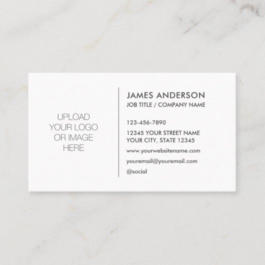 Stijlvolle Custom Logo Minimalist Wit Grijs Visitekaartje (Voorkant)