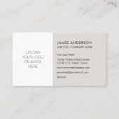 Stijlvolle Custom Logo minimalistisch lichtgrijs Visitekaartje (Voorkant)