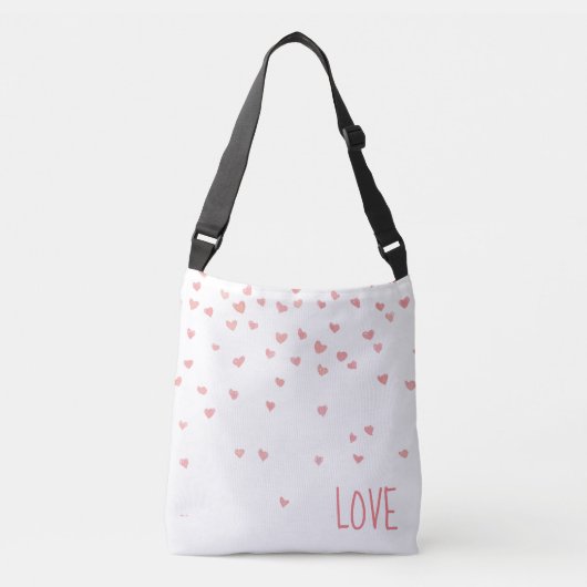 Stijlvolle Custom Love Hearts Crossbody Tas (Voorkant)