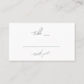 Stijlvolle Custom Names Bruiloft Zwart Wit Plaatskaartje (Voorkant)