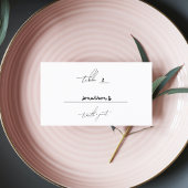 Stijlvolle Custom Names Bruiloft Zwart Wit Plaatskaartje