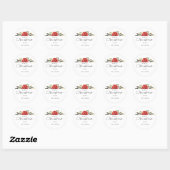 Stijlvolle Custom Semi Floral Merry Christmas Gift Ronde Sticker (Vel)