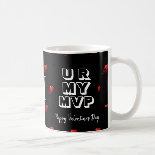 Stijlvolle Custom Valentijn U R MY MVP Monogram Koffiemok (Rechts)