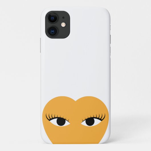 Stijlvolle Cute Hart met Ogen op Wit Case-Mate iPhone Case (Achterkant)